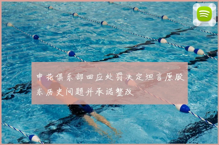 申花俱乐部回应处罚决定坦言原股东历史问题并承诺整改